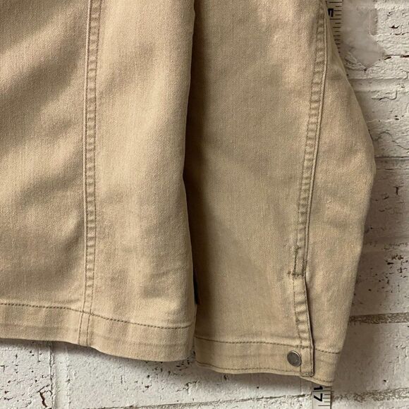 NEW Woolrich Women’s Small Beige Button Denim Trucker Jean Jacket Small - Picture 5 of 11